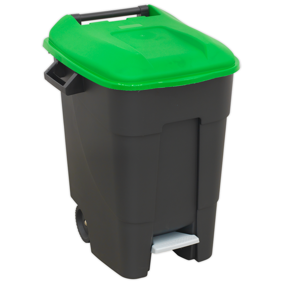 BM100PG Refuse/Wheelie Bin with Foot Pedal 100L - Green