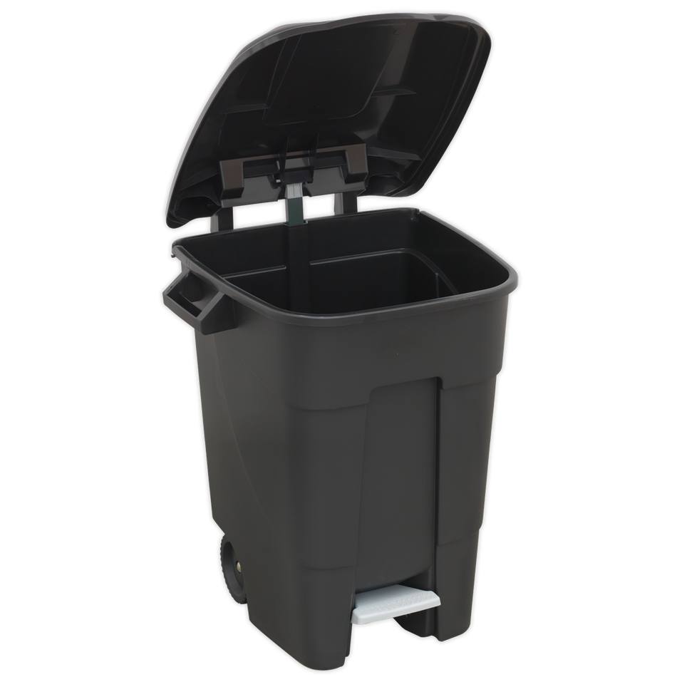 BM100P Refuse/Wheelie Bin with Foot Pedal 100L - Black