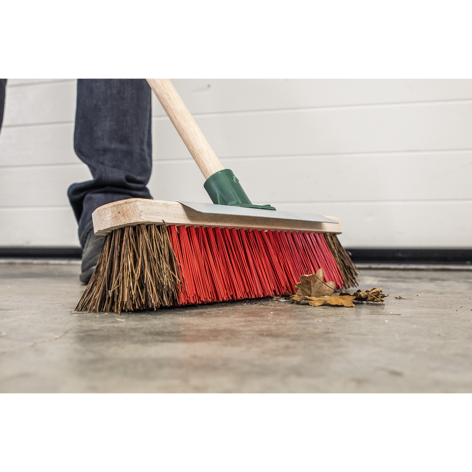 BM16SC Heavy-Duty Stiff/Hard Bristle Broom with Scraper 16"(405mm)