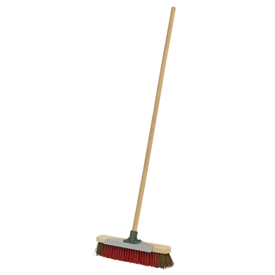 BM16SC Heavy-Duty Stiff/Hard Bristle Broom with Scraper 16"(405mm)