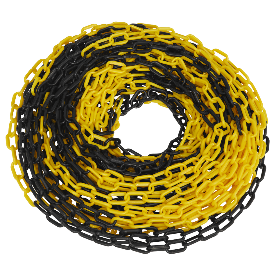 BYC25M Plastic Chain 25m x 6mm - Black/Yellow