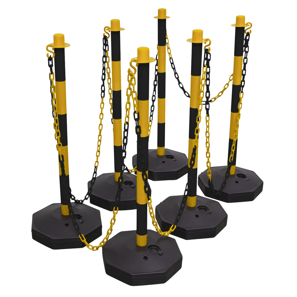 BYSBKIT Post & Chain Kit 25m - Black/Yellow