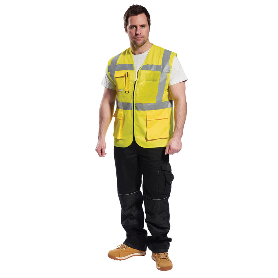 C496 Madrid Hi-Vis Half Mesh Executive Vest  XXXL
