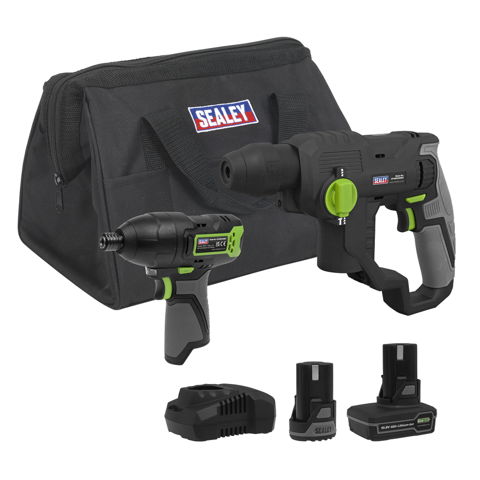 CP108VCOMBO4EU 2 x SV10.8 Series Cordless Power Tool Kit 10.8V - 2 Batteries & Euro Plug