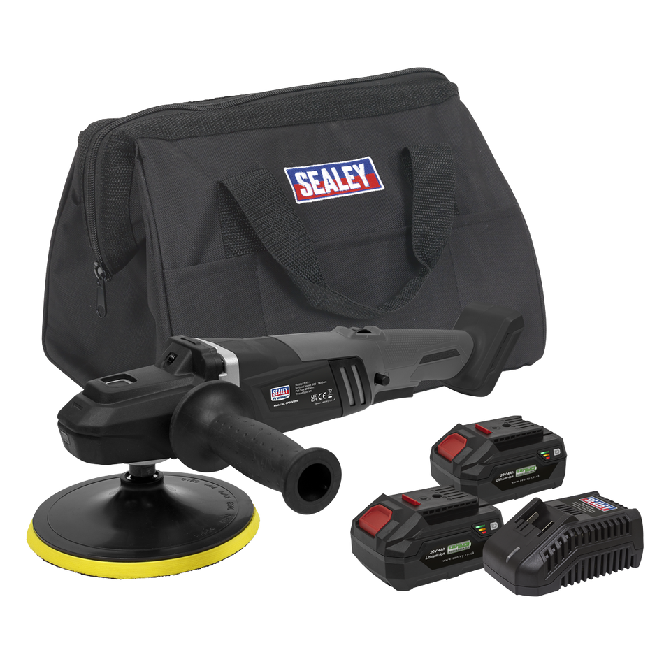 CP20VRPXKIT SV20 Series 180mm Brushless Cordless Rotary Polisher 20V 4Ah - 2 Batteries