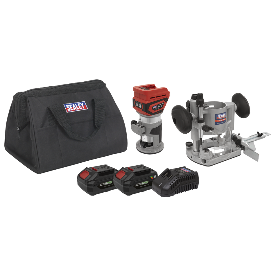 CP20VTRKIT SV20 Series Cordless Trimming Router Kit 20V 4Ah - 2 Batteries