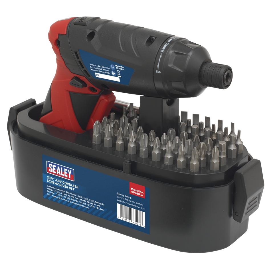CP36S Cordless Screwdriver Set 3.6V 53pc