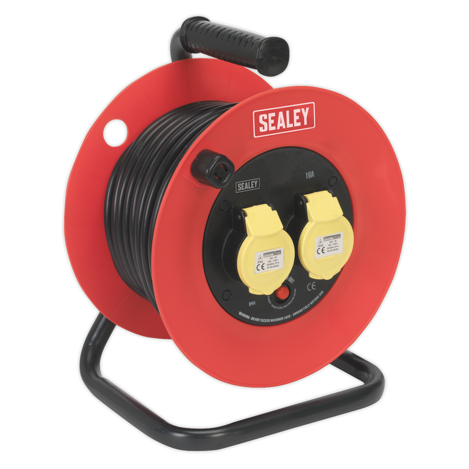 CR12515 25m Heavy-Duty Cable Reel with Thermal Trip 2 x 110V