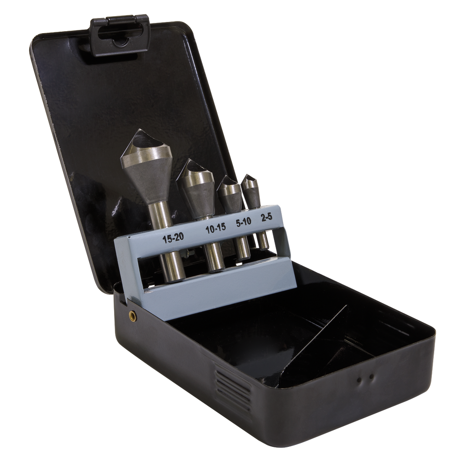 CSSET4O 90deg Slotted Deburring Countersink Drill Bit Set 4pc