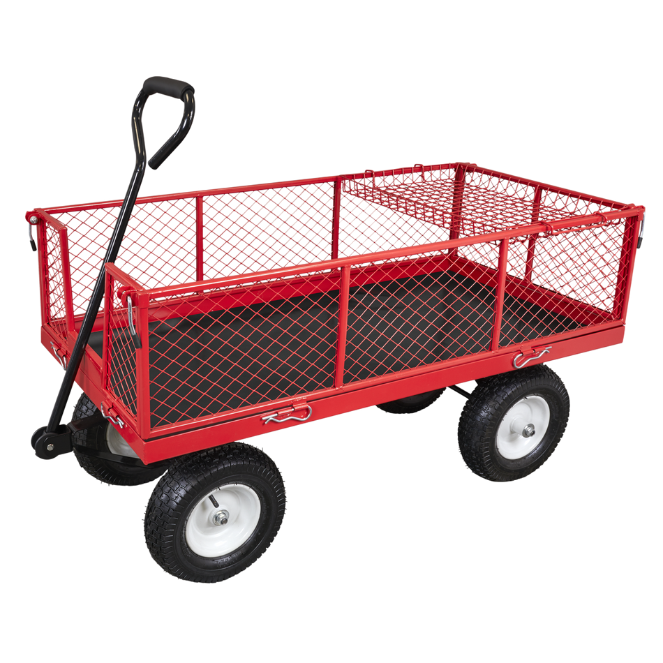 CST806 Platform Truck with Sides Pneumatic Tyres 350kg Capacity