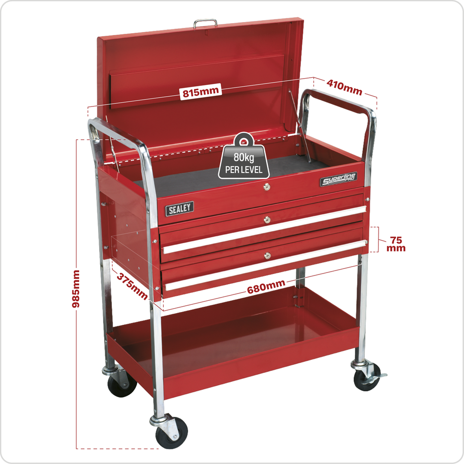 CX104 Superline PRO Heavy-Duty Trolley with Lockable Top 2-Level