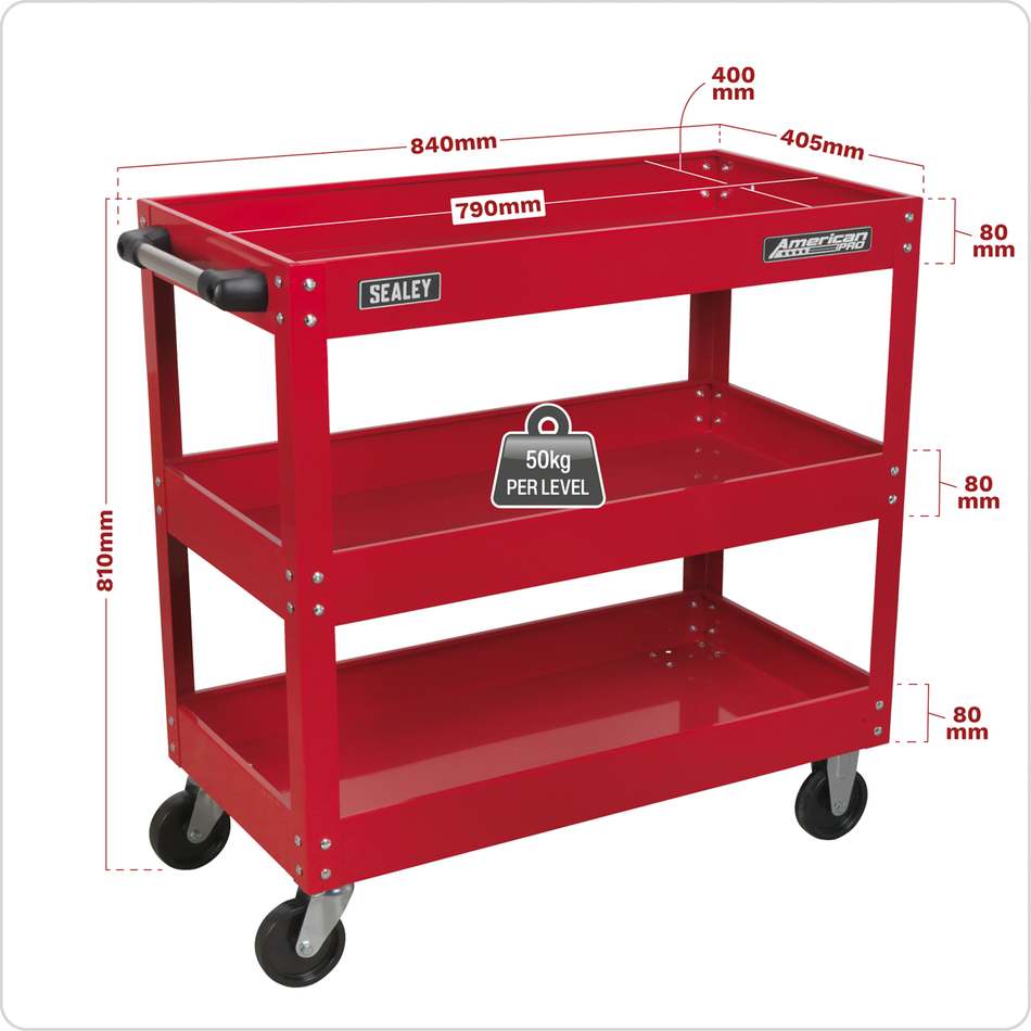 CX108 American PRO Heavy-Duty Workshop Trolley 3-Level