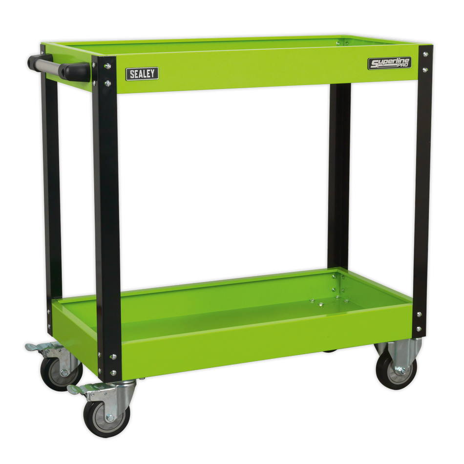 CX109HV Superline PRO Heavy-Duty Workshop Trolley 2-Level - Hi-Vis Green