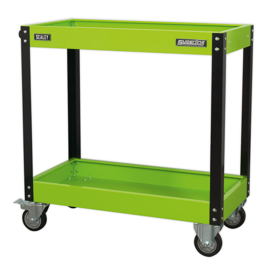 CX109HV Superline PRO Heavy-Duty Workshop Trolley 2-Level - Hi-Vis Green