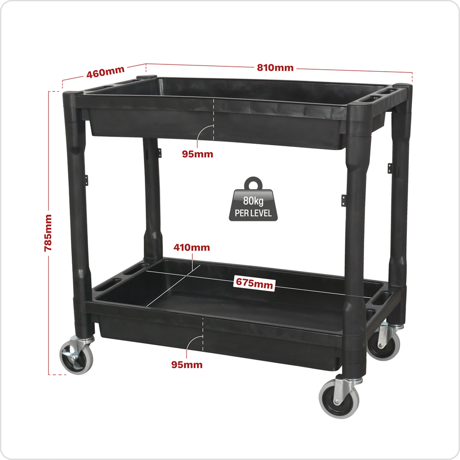 CX204 Composite Heavy-Duty Trolley 2-Level