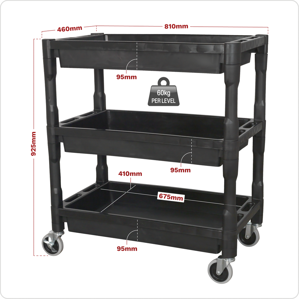 CX205 Composite Heavy-Duty Trolley 3-Level