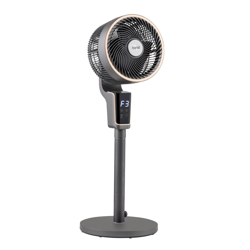 DH141 Baridi Pedestal Fan with Remote Control & 12hr Timer 12" - Grey