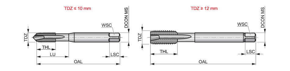 E001M6 M Machine Tap Spiral Point