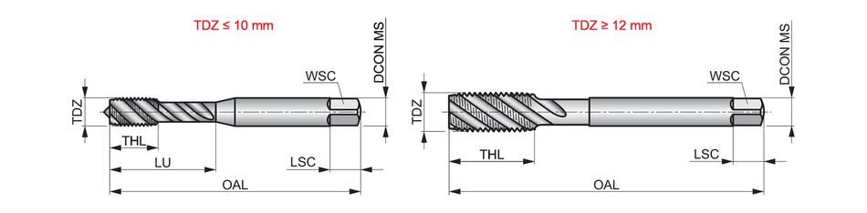 E003M6 M Machine Tap Spiral Flute 45deg
