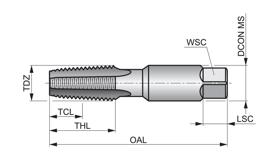 E7101/2NO7 HSS Straight Flute Serial Hand Tap NPT ANSI Standard