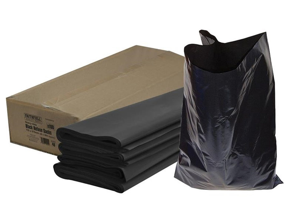 Heavy-Duty Black Refuse Sacks