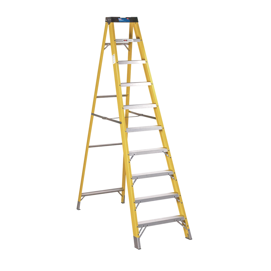 FSL10 Fibreglass Step Ladder 9-Tread - EN 131