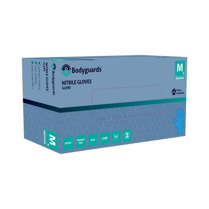 GL890 Bodyguard Nitrile Examination Glove S (Pack 100)