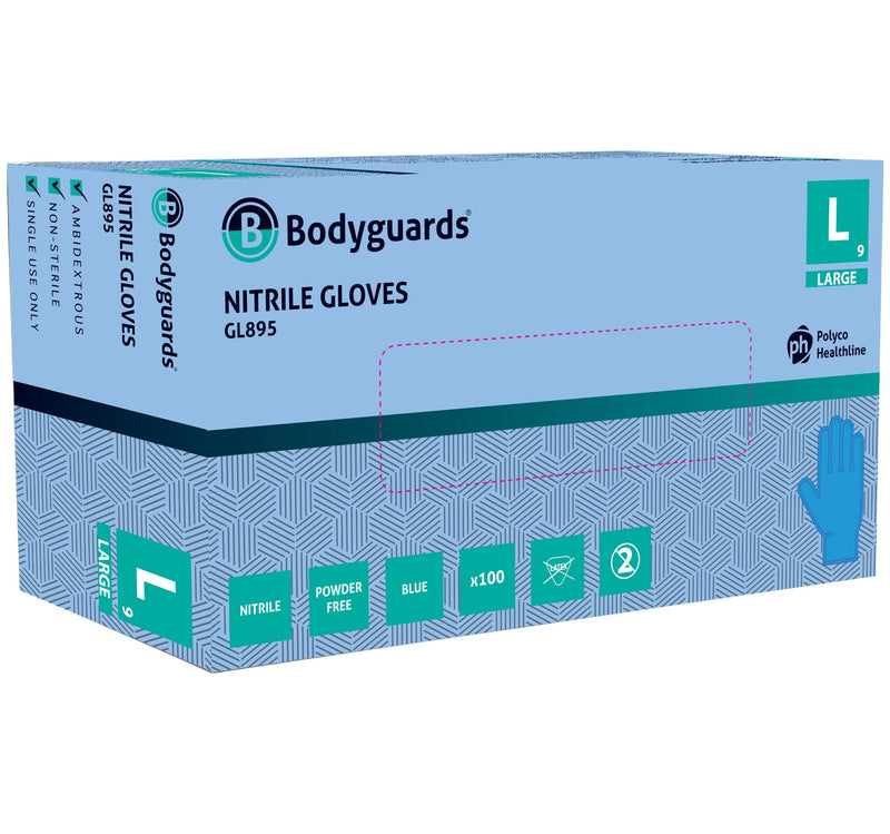 GL890 Bodyguard Nitrile Examination Glove L (Pack 100)