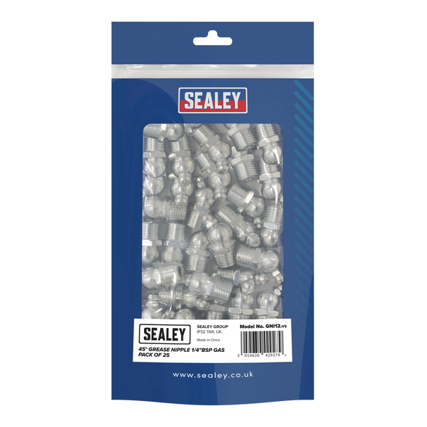 GNI12 45 degree Grease Nipple 1/4inch BSP Gas - Pack of 25