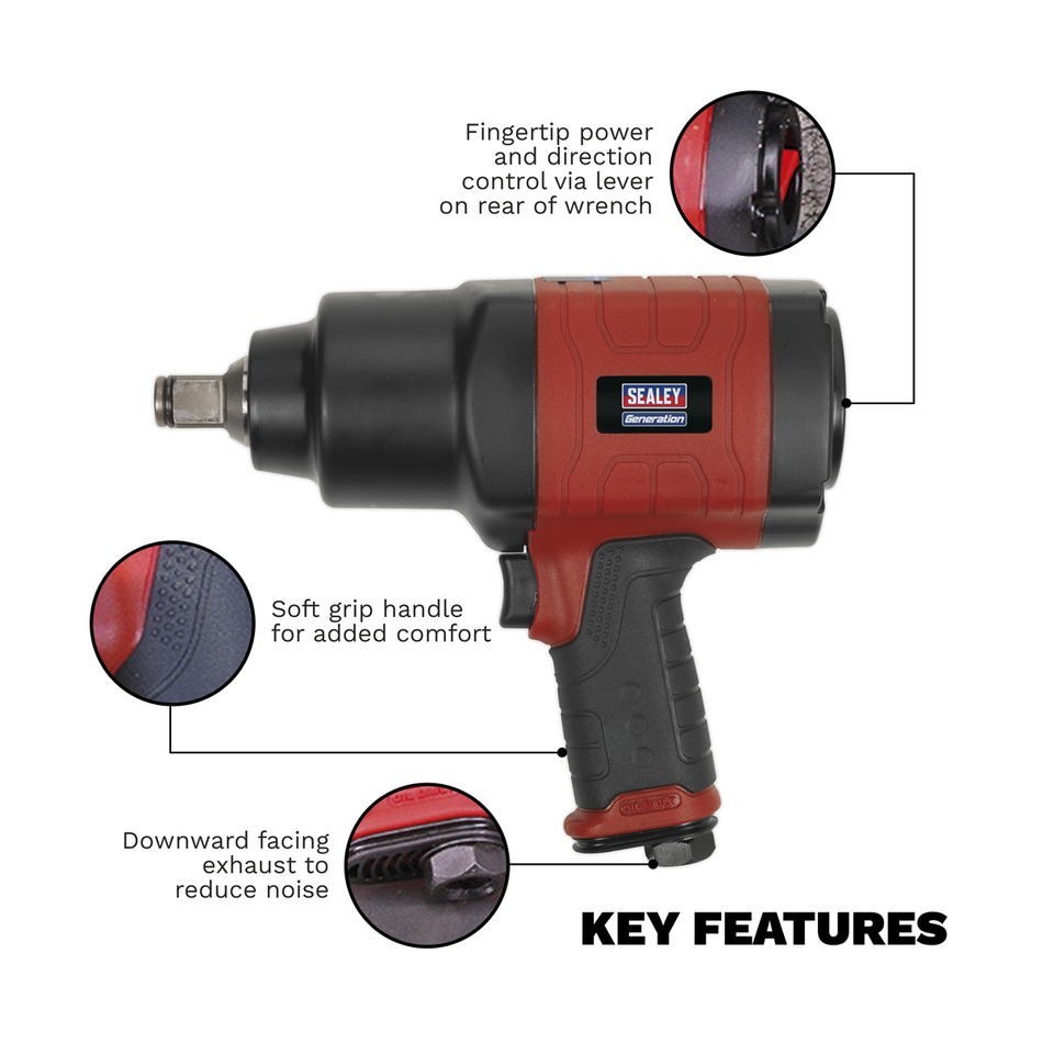 GSA6004 Generation Composite Twin Hammer Air Impact Wrench 3/4"Sq Drive