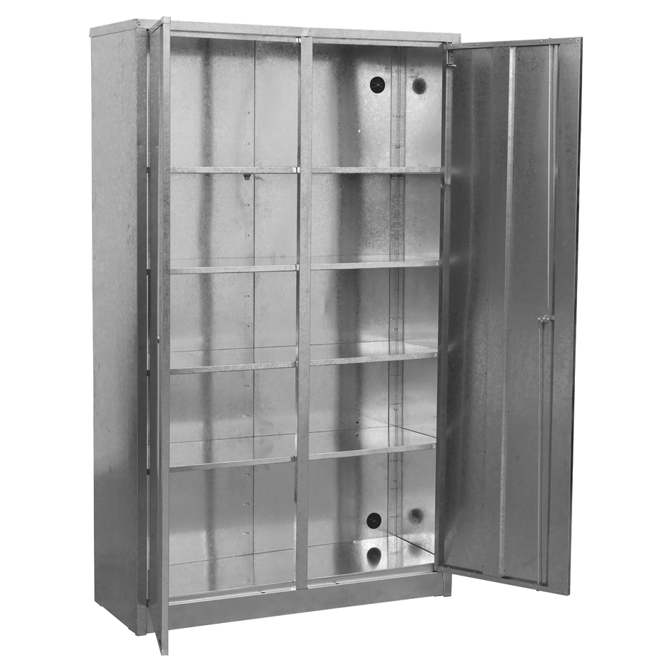 GSC110385 4-Shelf Galvanized Steel Floor Cabinet - Extra-Wide