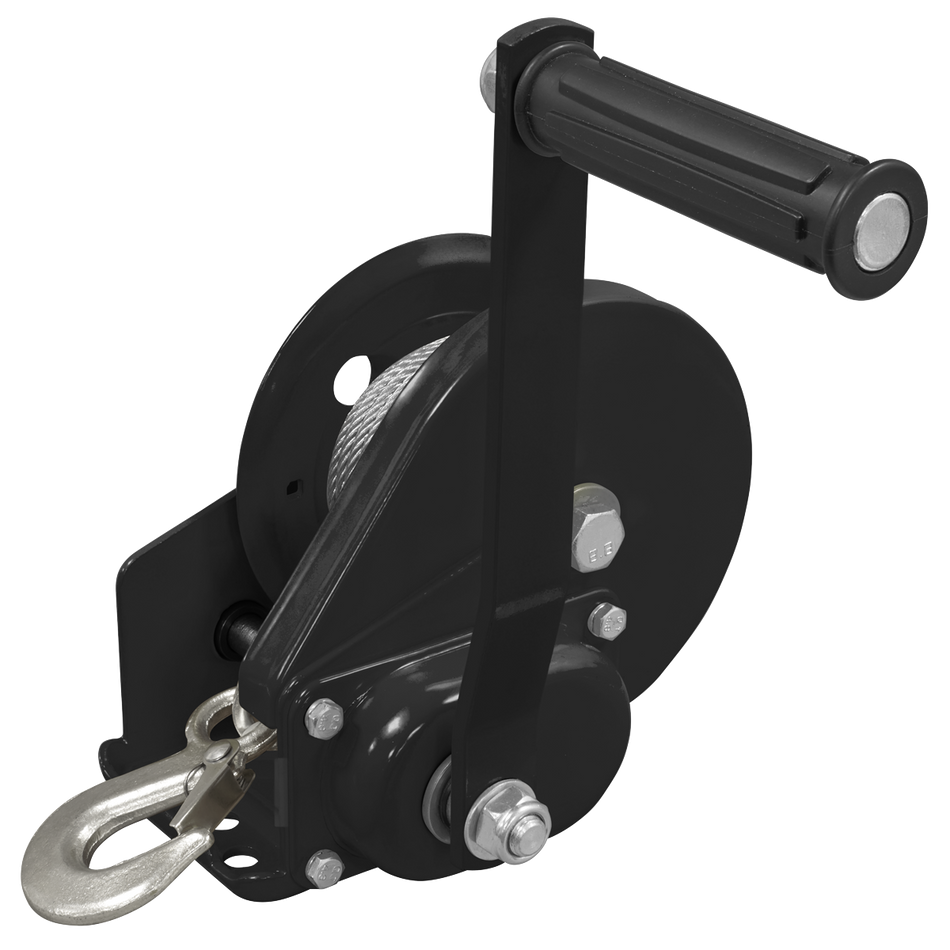 GWC1200B Geared Hand Winch with Brake & Cable 540kg Capacity