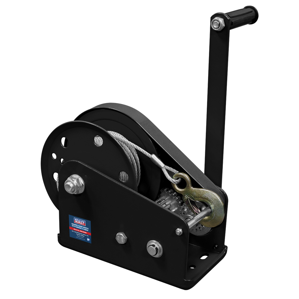 GWC2500B Geared Hand Winch with Brake & Cable 1130kg Capacity
