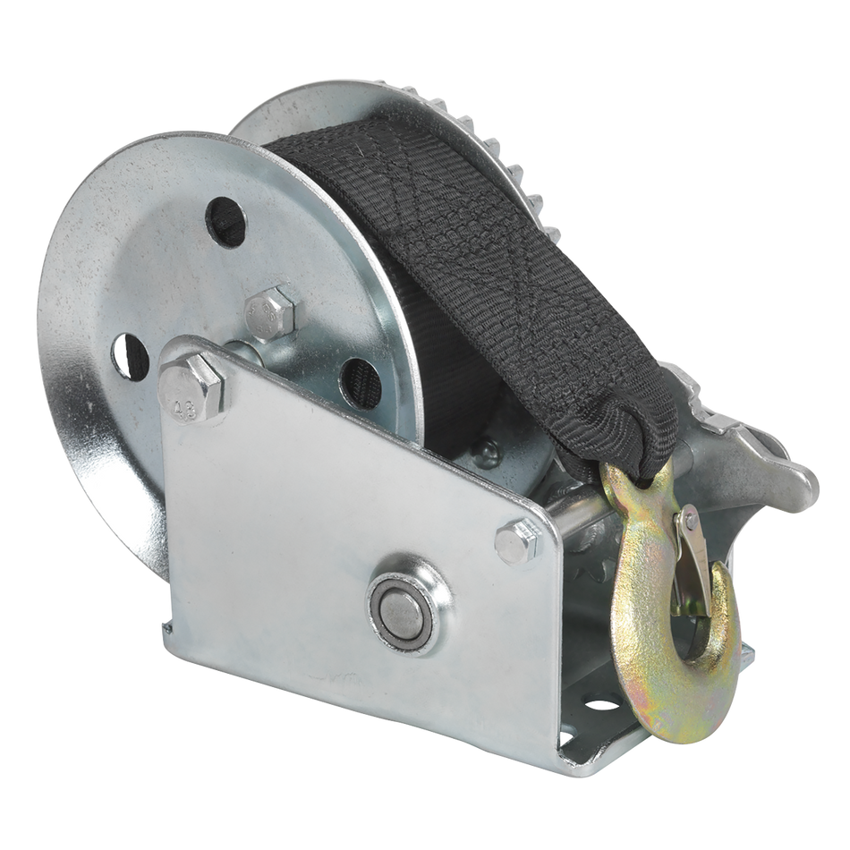 GWW1200M Geared Hand Winch with Webbing Strap 540kg Capacity