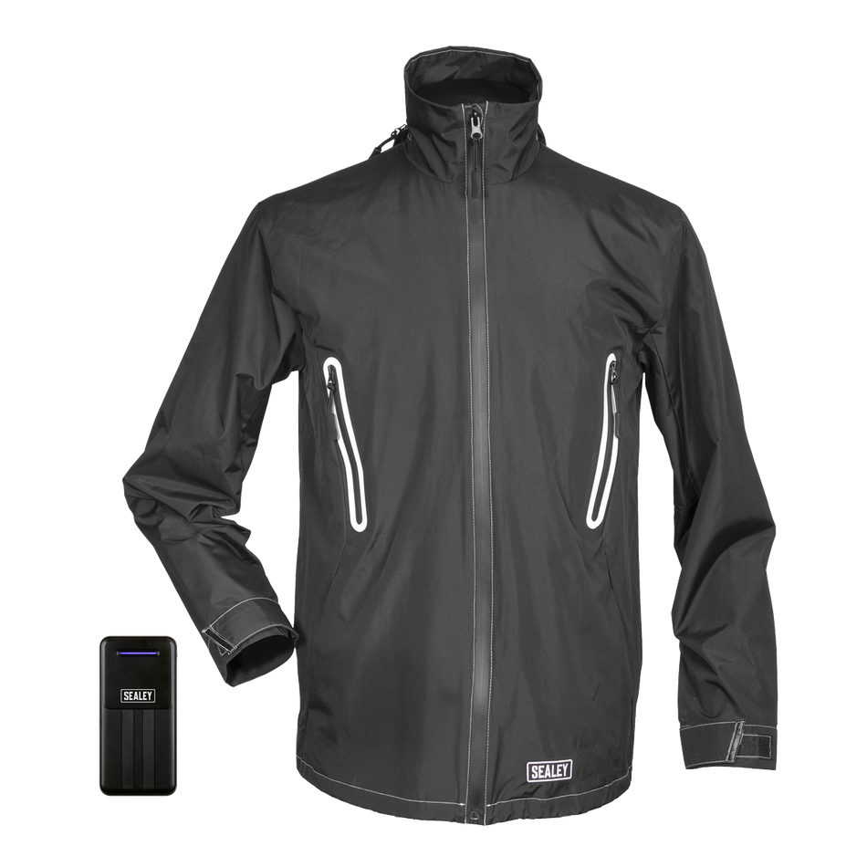HJ02KIT 5V Heated Rain Jacket with Power Bank 10Ah - Medium