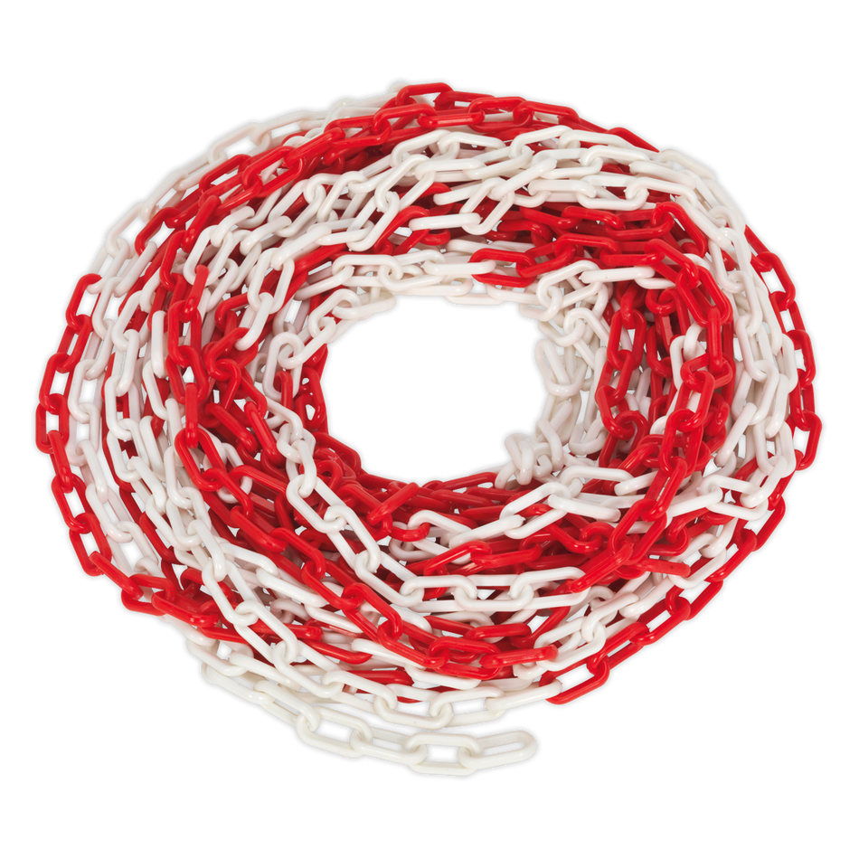 HSC25M Plastic Chain 25m x 6mm - Red/White