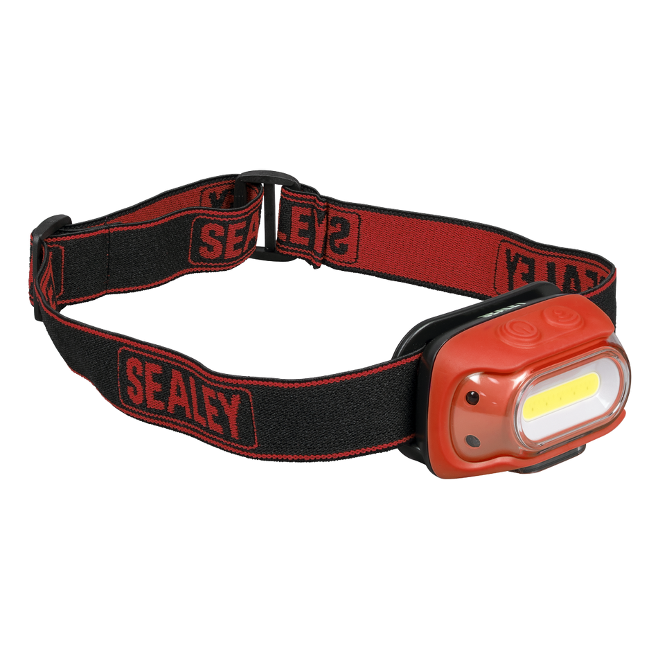 HT08RR Rechargeable Head Torch with Auto-Sensor 8W COB LED - Red