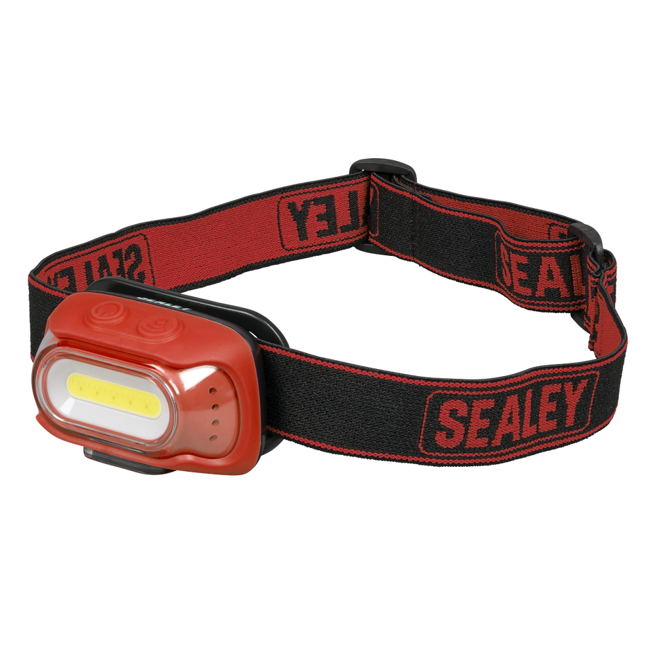 HT08RR Rechargeable Head Torch with Auto-Sensor 8W COB LED - Red