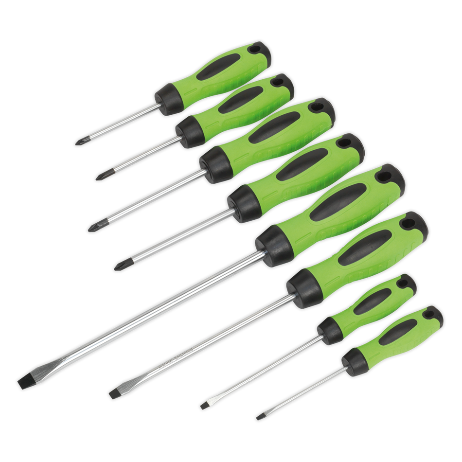 HV001 Premier Screwdriver Set 8pc - Hi-Vis Green