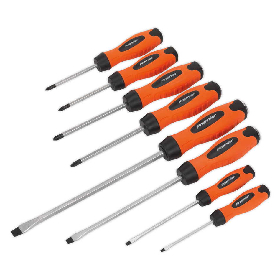HV004 Premier Hammer-Thru Screwdriver Set 8pc - Hi-Vis Orange