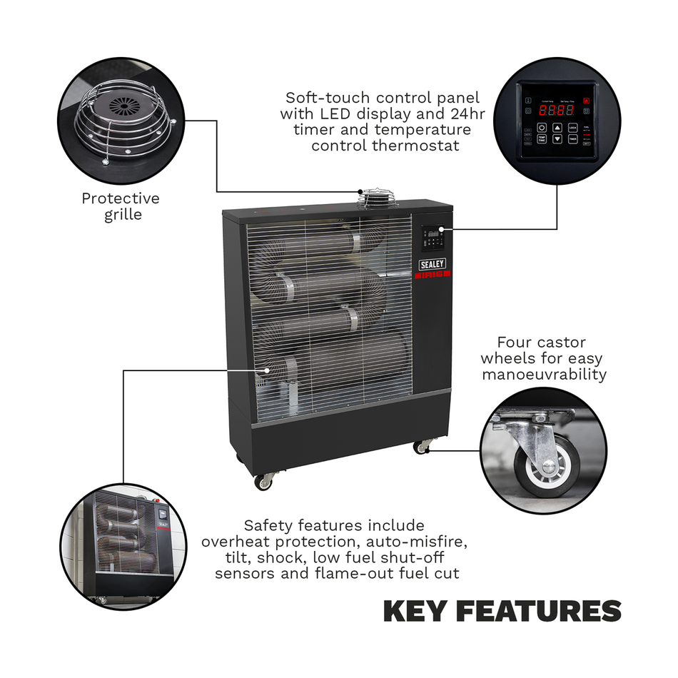 IR16 Industrial Infrared Diesel Heater 16kW