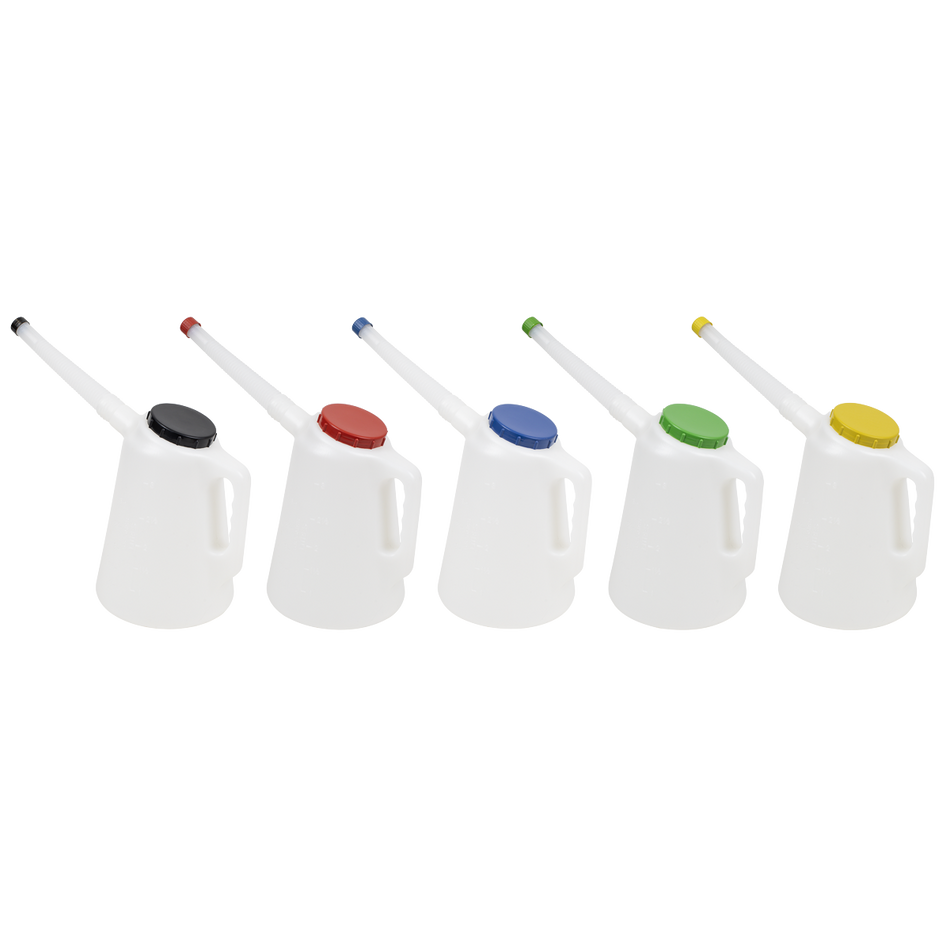 JDL3SET Oil Containers with Lid & Flexible Spout 3L - Set of 5