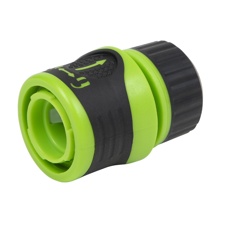 JS3051 Soft-Touch Hose Connector With Water Stop & Lock 1/2"-5/8"