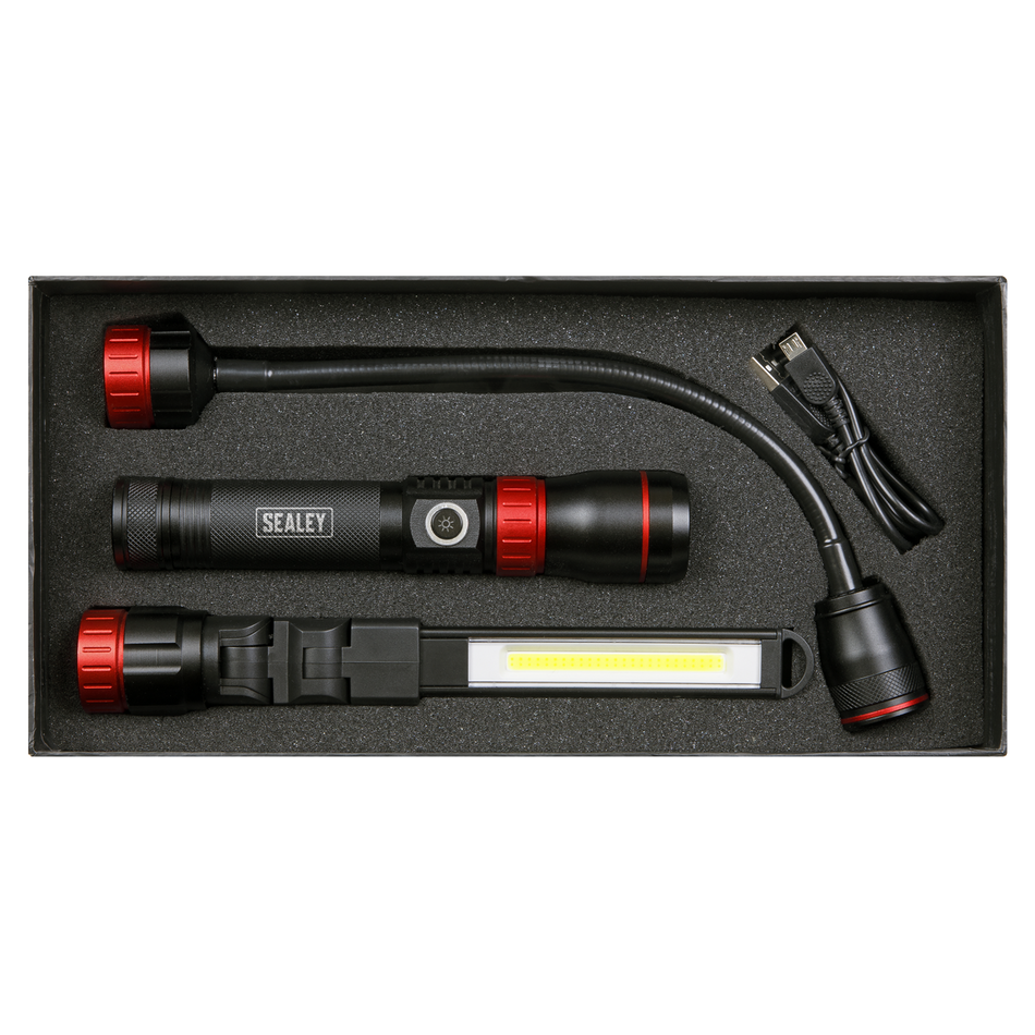 LED0131R Rechargeable Inspection Light Interchangeable 3-in-1 COB LED