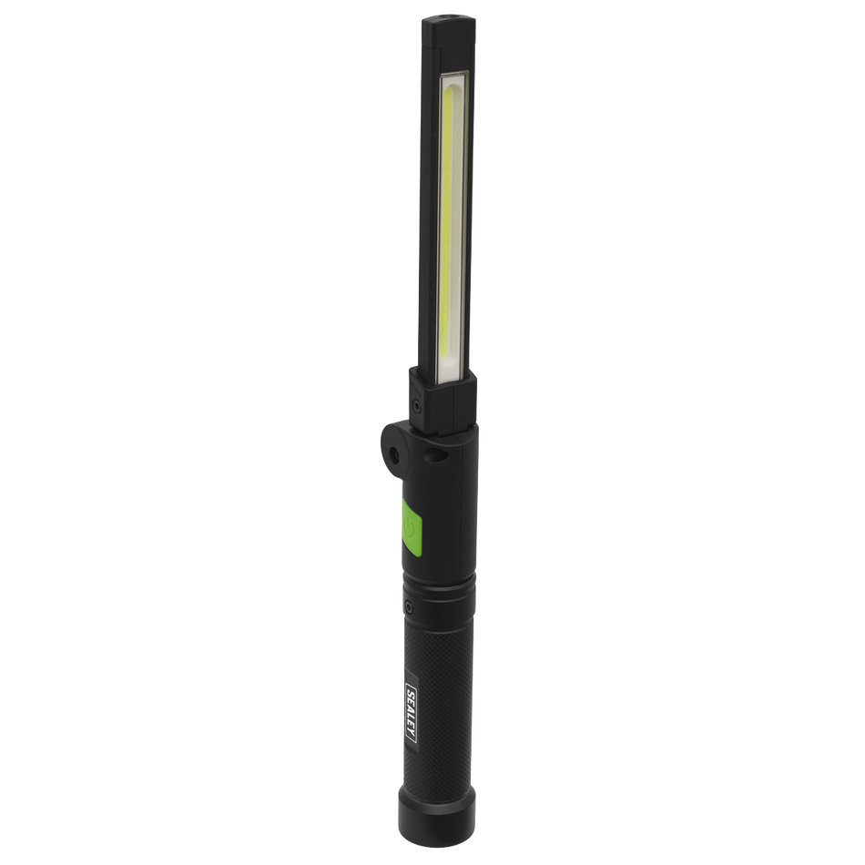LED02G Rechargeable Aluminium Folding Pocket Light 2 COB & 1 SMD LED