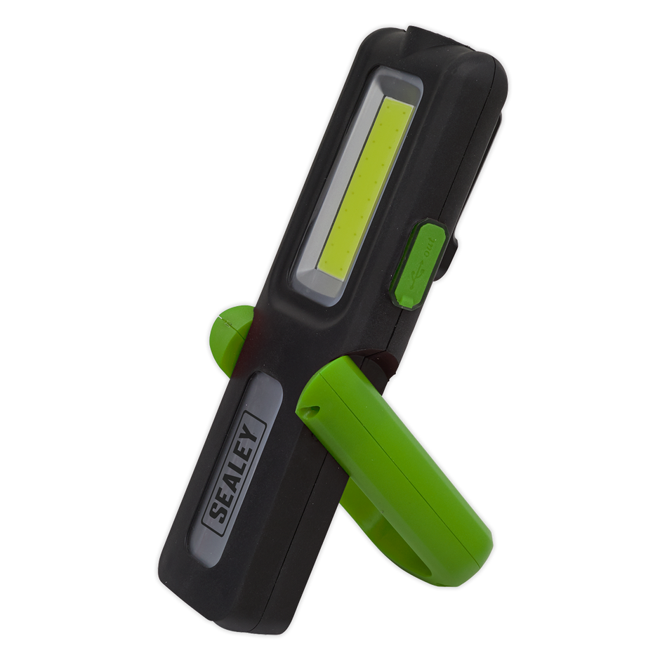LED318G Rechargeable Inspection Light with Power Bank 5W COB & 3W SMD LED - Green