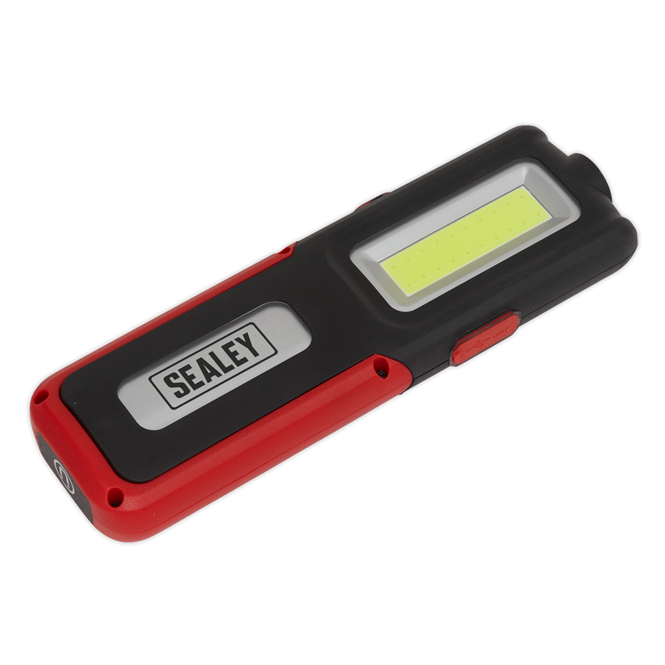 LED318R Rechargeable Inspection Light with Power Bank 5W COB & 3W SMD LED - Red