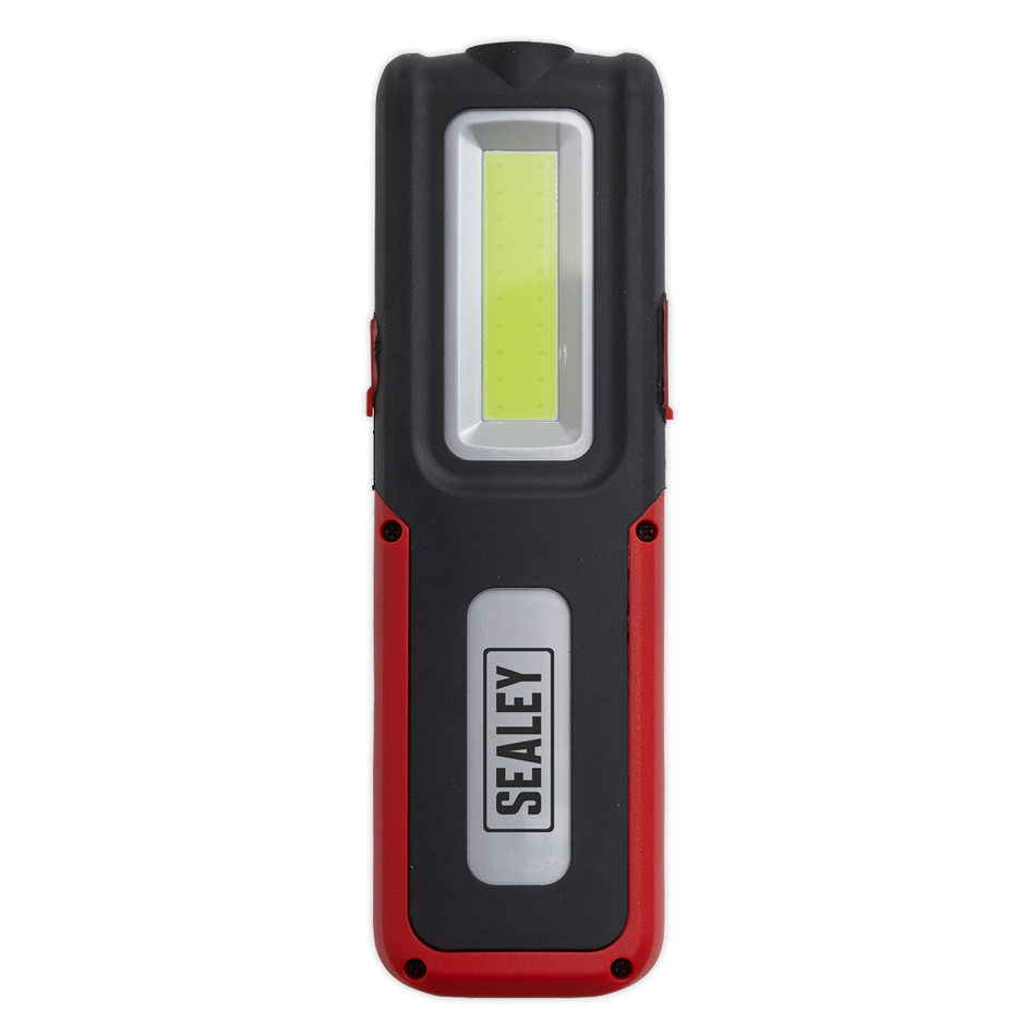 LED318R Rechargeable Inspection Light with Power Bank 5W COB & 3W SMD LED - Red