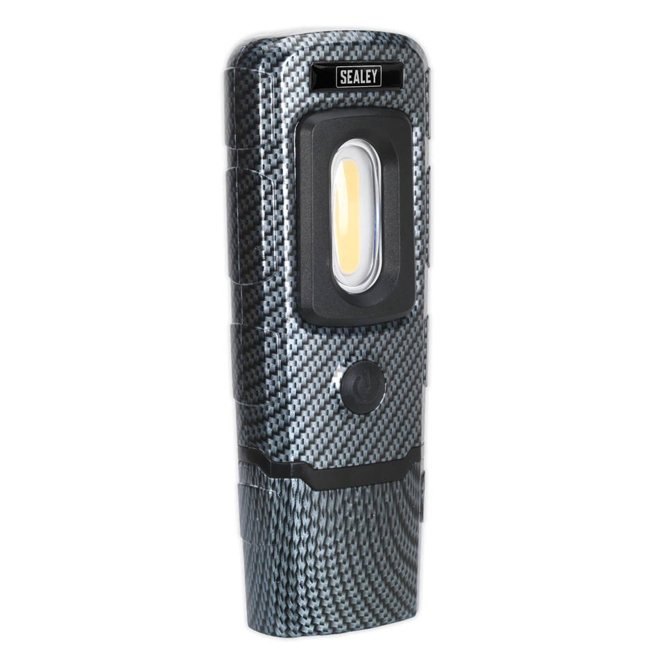 Rechargeable 360deg Inspection Light 3W COB & 1W SMD LED - Carbon Fibre Effect
