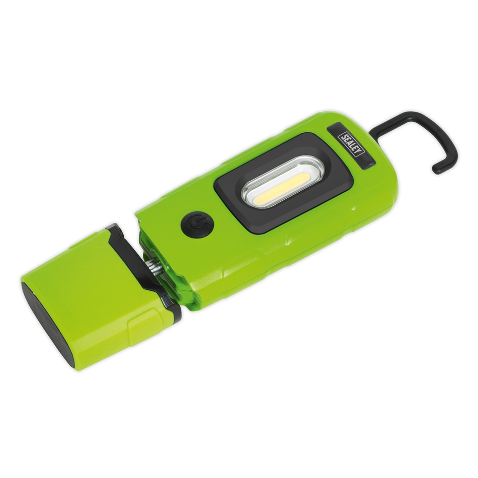 Rechargeable 360deg Inspection Light 3W COB & 1W SMD LED - Green